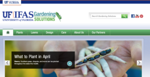 screengrab of UF IFAS Gardening Solutions website 