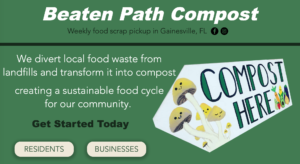 Screengrab of the top portion of the landing page at beatenpathcompost.com